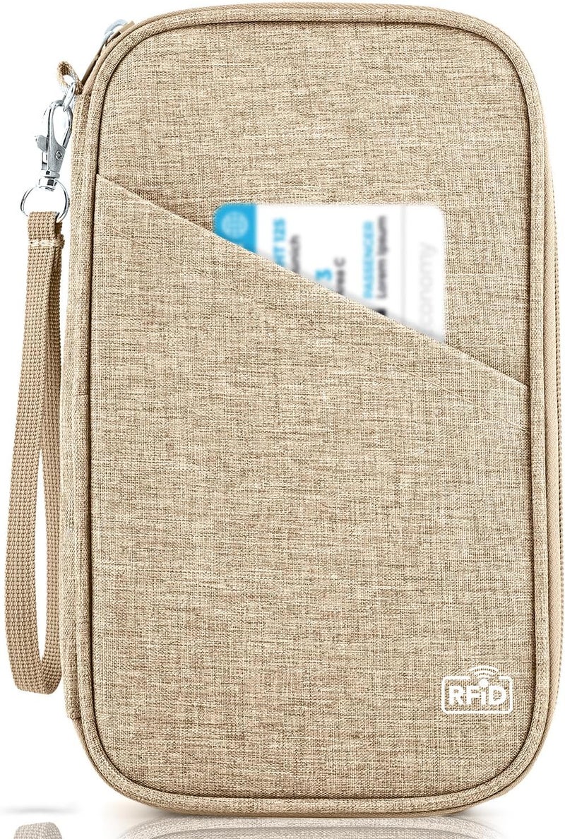 TOPBAG Passport Holder Family, Women Rfid Blocking Passport Wallet, Travel Essentials Premium Wallets, Waterproof Passport Holders Bag for Men Traveling, Travel Document Organizer Credit Cards Case - Image 1